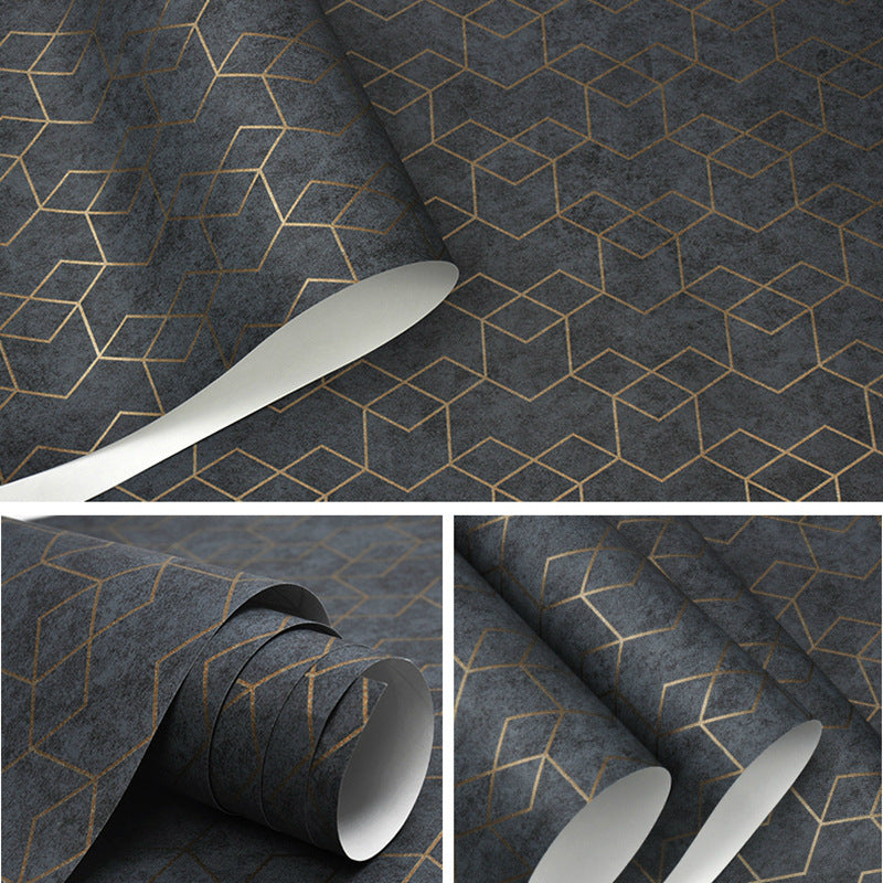 Modern Minimalist Geometric Pattern Striped Non-woven Wallpaper