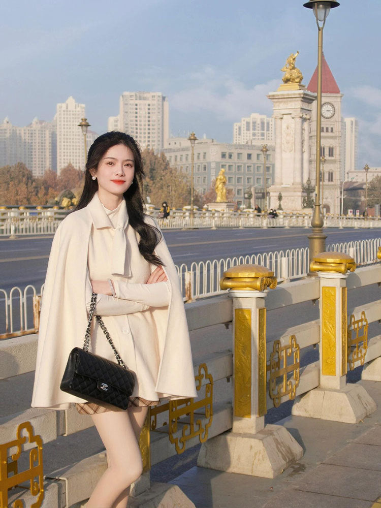 Classic Style Shawl/Cape. Woollen Coat Women's Autumn And Winter.