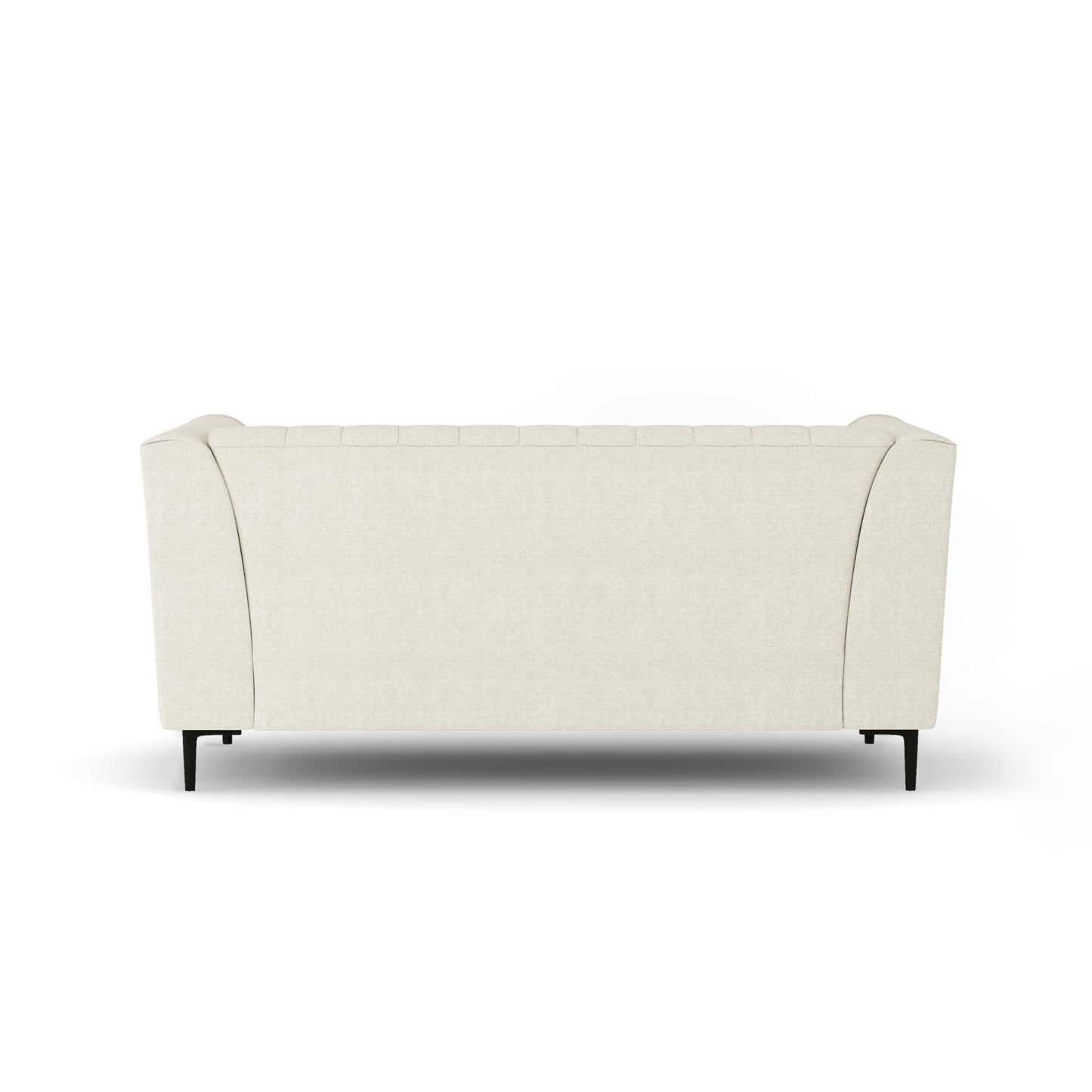 Aykah Enigma 3 Seater Sofa, Modern Upholstered Comfortable Sofa 76" with Channel Tufting, Armrest, Metal Legs, Perfect for Living Room Furniture or Bedroom (Linen, Oat)
