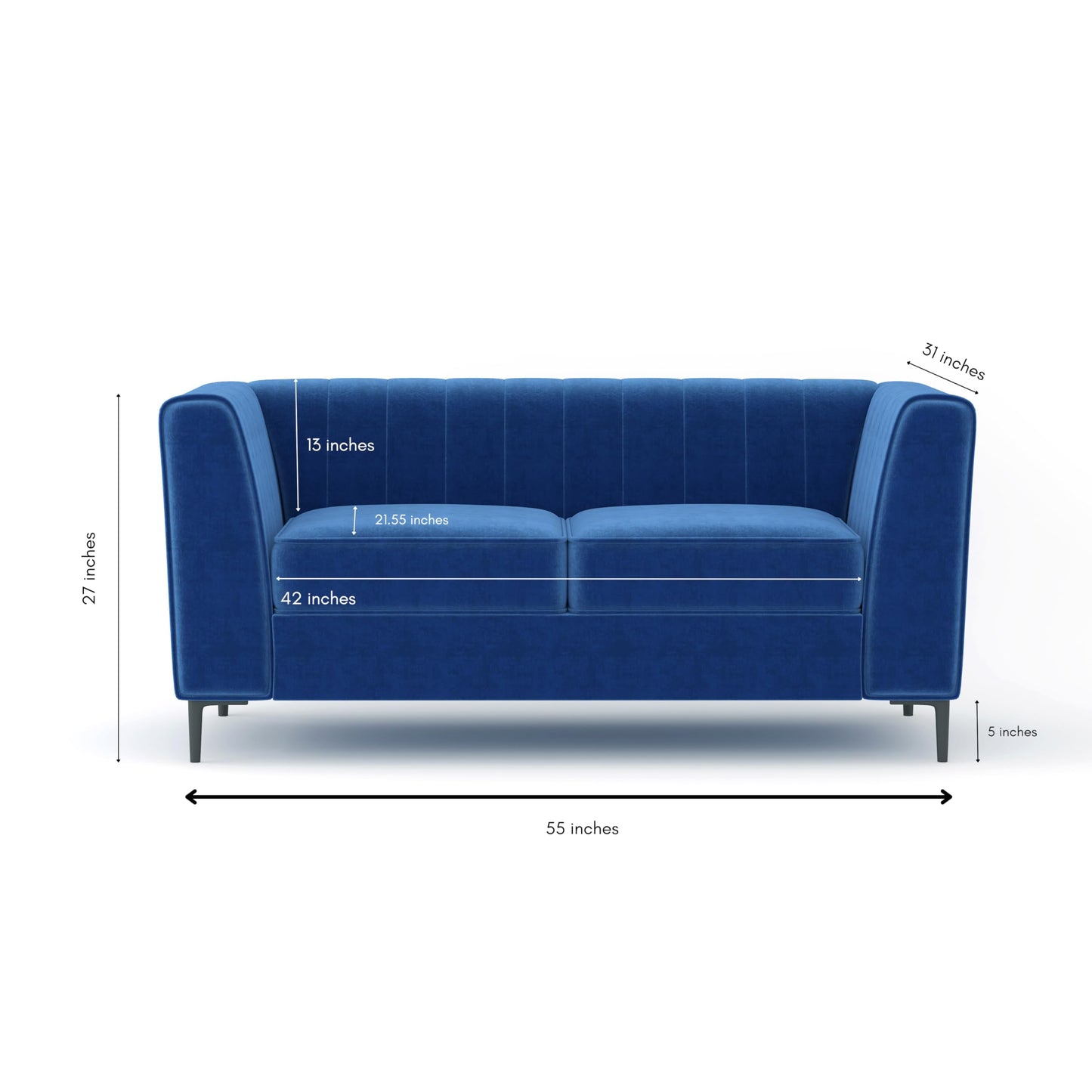Aykah Enigma 3 Seater Sofa, Modern Upholstered Comfortable Sofa 76" with Channel Tufting, Armrest, Metal Legs, Perfect for Living Room Furniture or Bedroom (Linen, Oat)