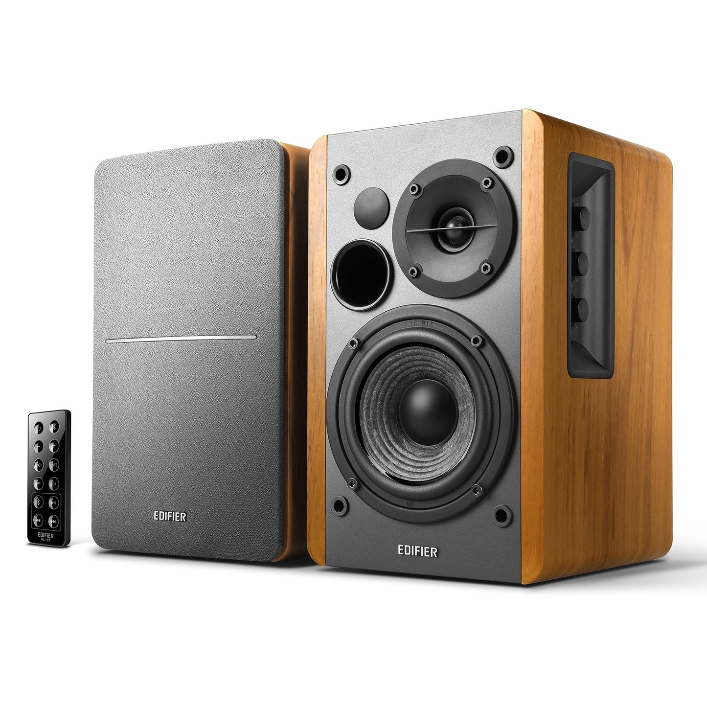 Edifier R1280DB Powered Bluetooth Bookshelf Speakers - Optical Input - Wireless Studio Monitors - 4 Inch Near Field Speaker - 42w RMS (Wood)