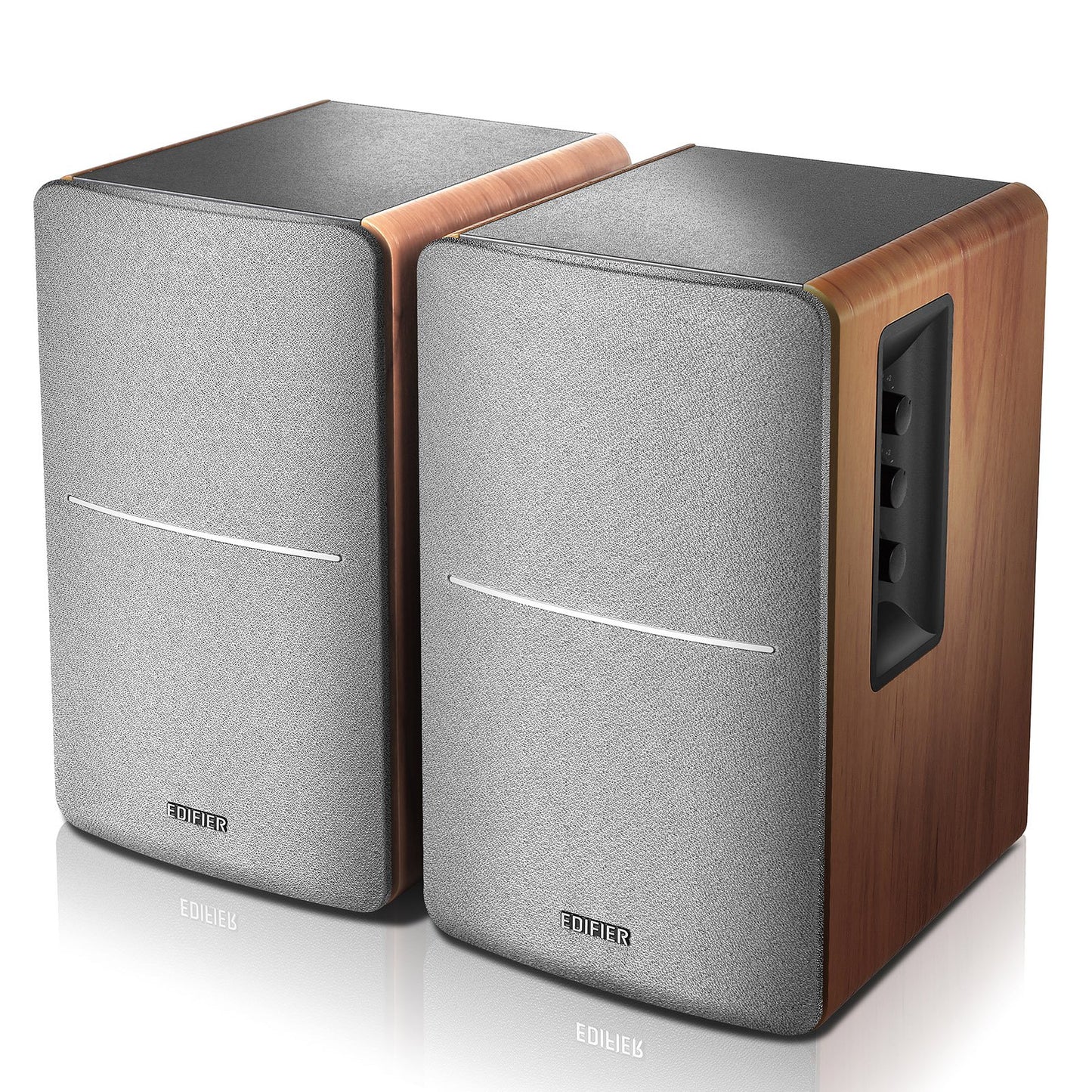 Edifier R1280DB Powered Bluetooth Bookshelf Speakers - Optical Input - Wireless Studio Monitors - 4 Inch Near Field Speaker - 42w RMS (Wood)