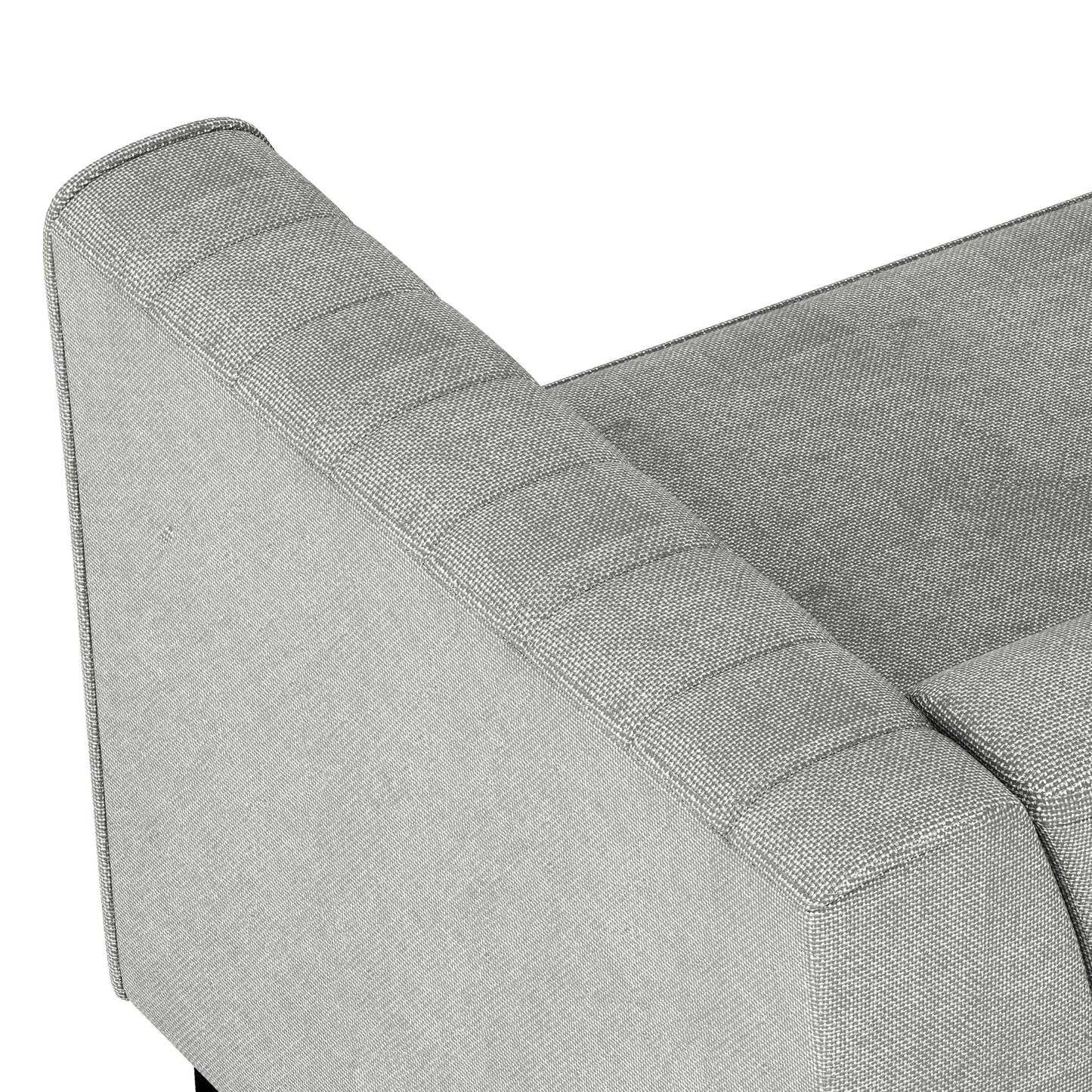 Aykah Enigma 3 Seater Sofa, Modern Upholstered Comfortable Sofa 76" with Channel Tufting, Armrest, Metal Legs, Perfect for Living Room Furniture or Bedroom (Linen, Oat)