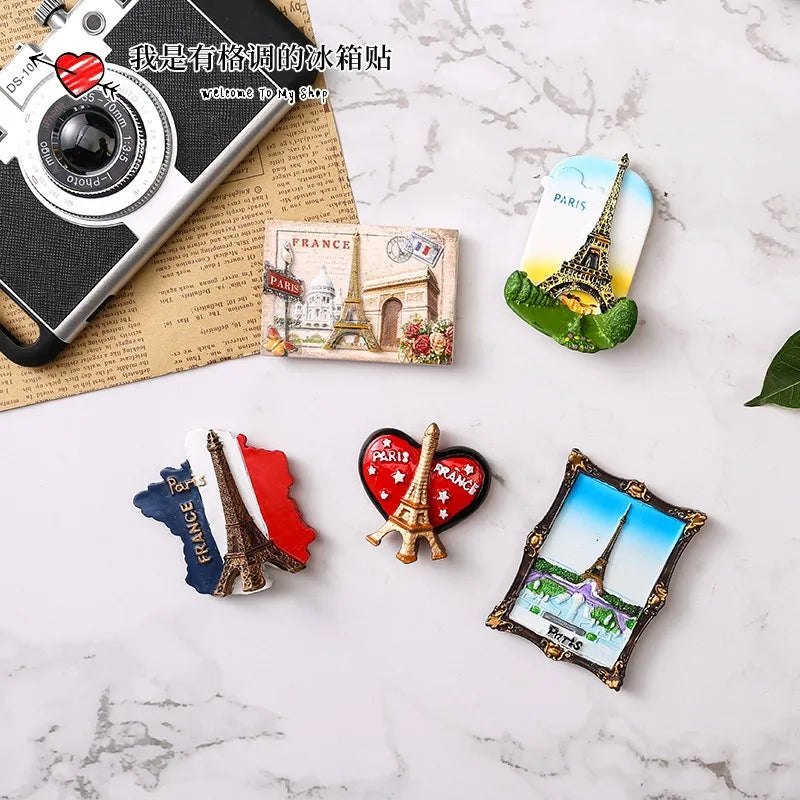Fridge Magnet French Flag Arc De Triomphe Paris Lyon Nancy Refrigerator Sticker Magnetic Resin Sticker Magnetic Tourist Souvenir