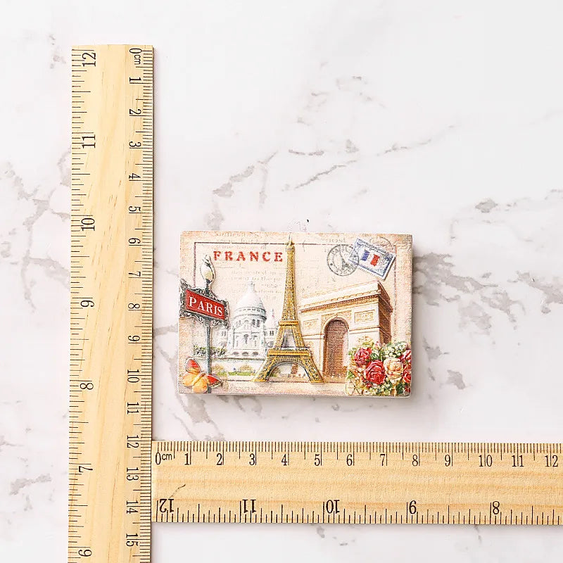 Fridge Magnet French Flag Arc De Triomphe Paris Lyon Nancy Refrigerator Sticker Magnetic Resin Sticker Magnetic Tourist Souvenir