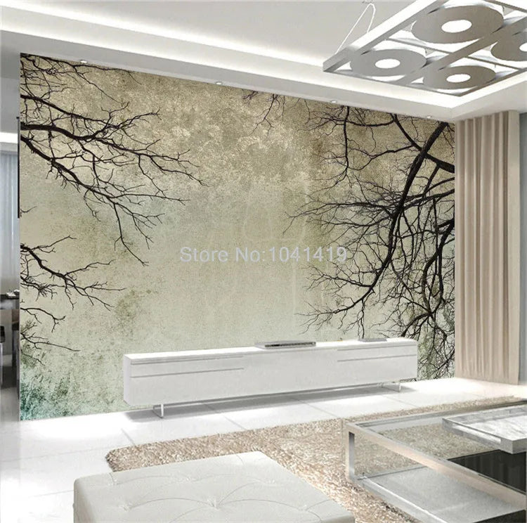 Enchanting Simple Branch Sky Photo Wall Paper For Walls 3D Living Room Home Decor