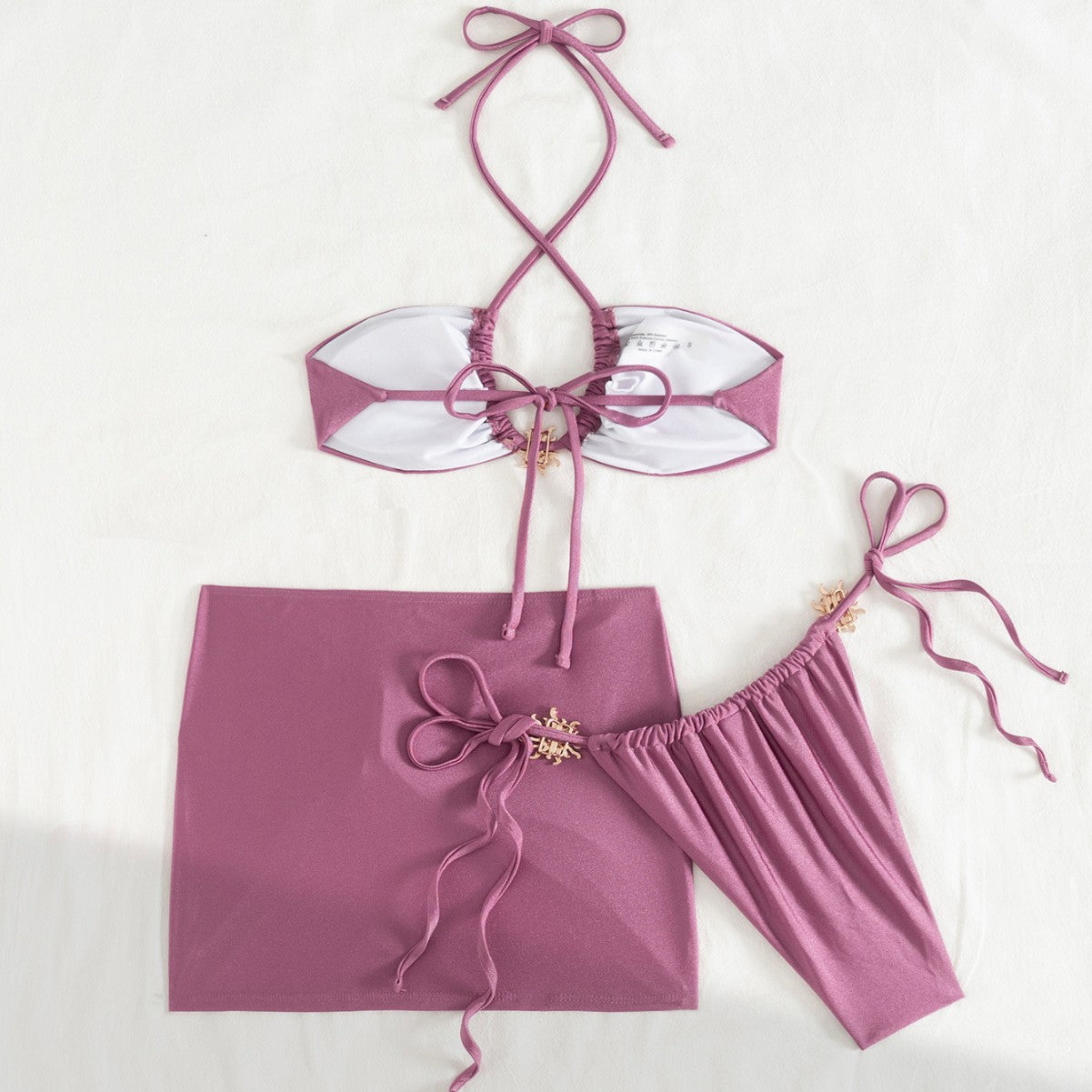 Three-piece Solid Color Sexy Split Swimsuit Bikini