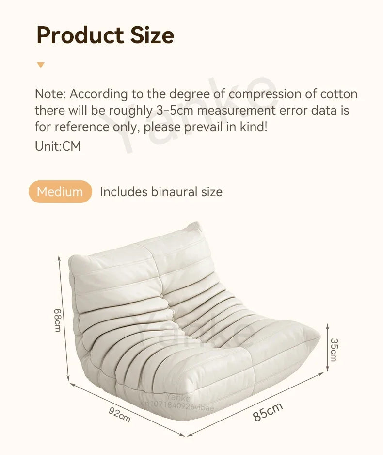 Nordic Cat Scratch Leather Sofa Stylish Lazy Chair Caterpillar Design Lovely Single Person Sofa Chair Living Room Suede