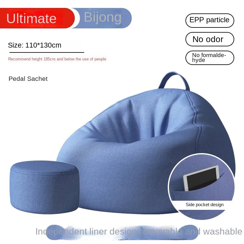 Lazy Sofa Bean Bag Sleepable Small Bedroom Living Room Balcony Tatami Backrest Cushion Single Sofa Chair Living Room Sofas 2024