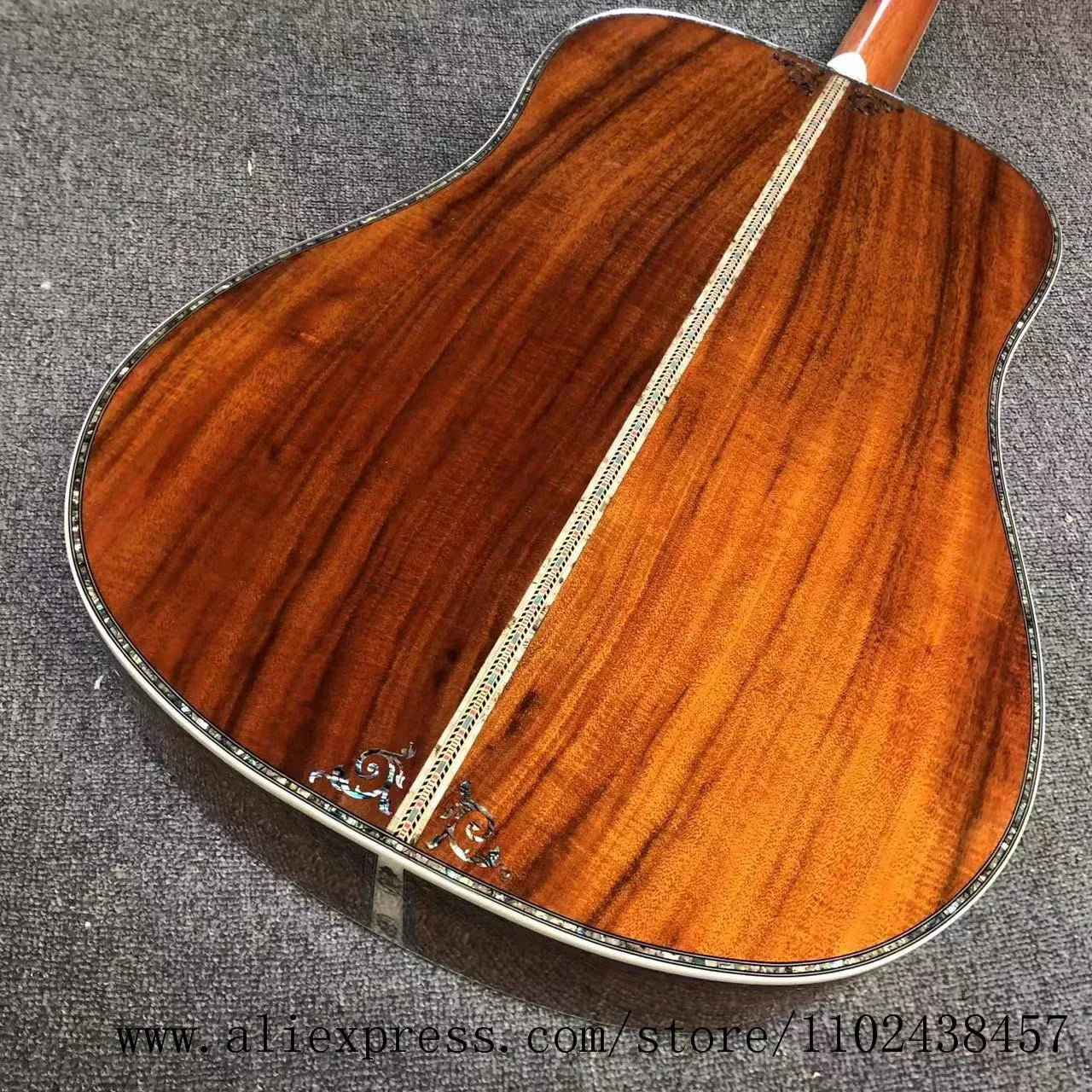 Luxury Acoustic Guitar with Koa Top, Sides and Back, Ebony Fingerboard, High Quality, 41 inch
