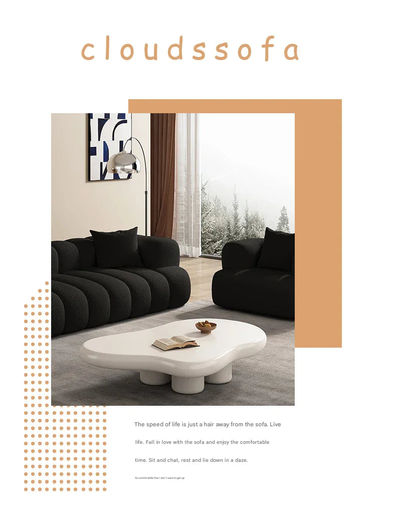 Black, Modern Living Room Sofa -Minimalist Lazy Luxury Living Sectional With European Appeal