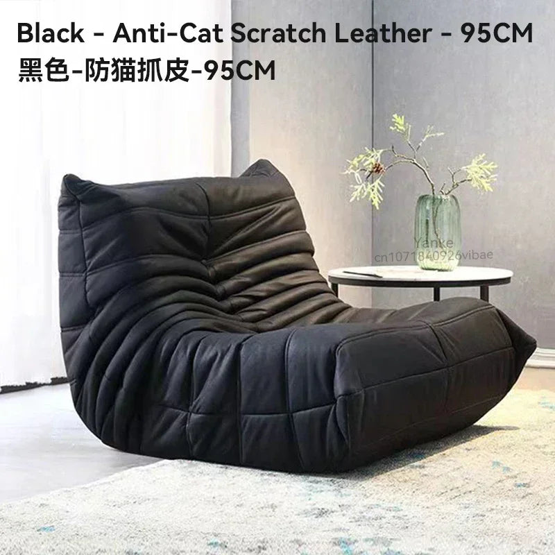 Nordic Cat Scratch Leather Sofa Stylish Lazy Chair Caterpillar Design Lovely Single Person Sofa Chair Living Room Suede