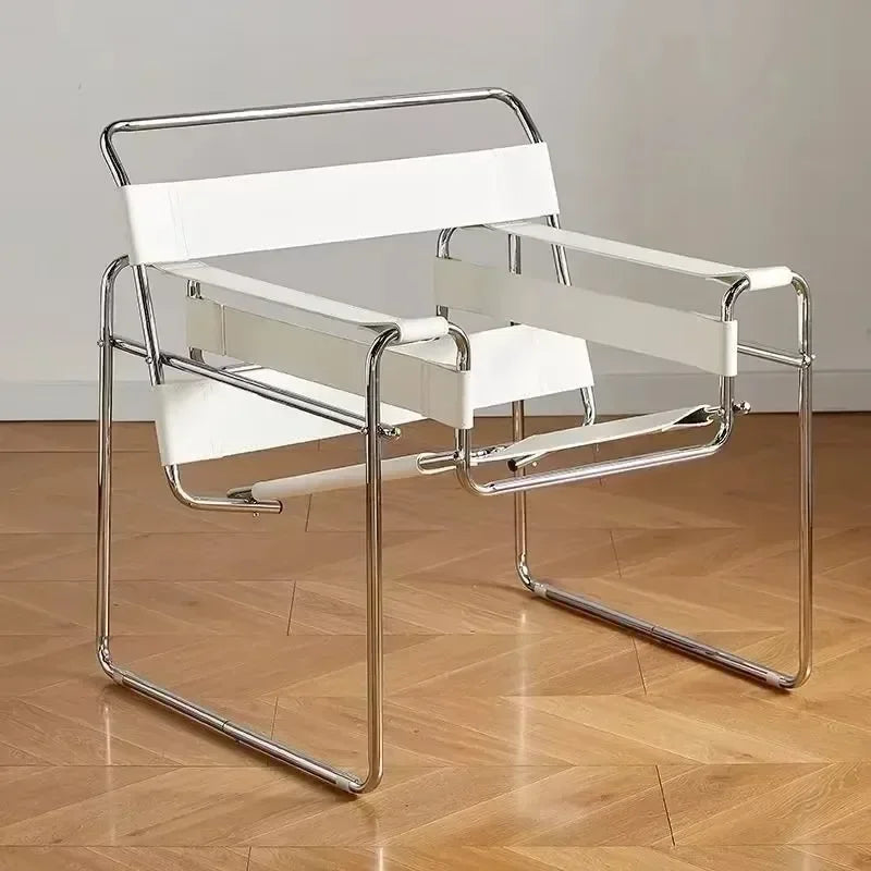 Vassili Leisure Chair Single Chair.Industrial Style Bauhaus Saddle Leather Simple Network.