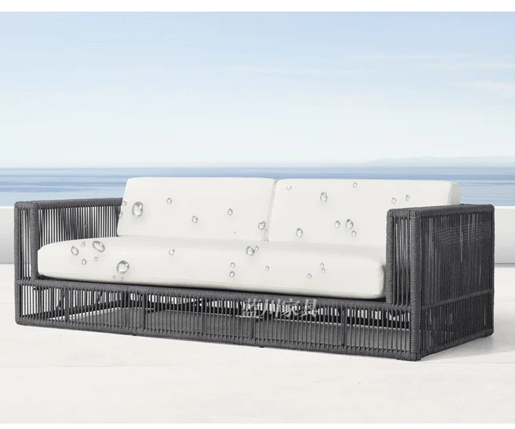 Outdoor Rattan sofa-Courtyard, Terrace Leisure rattan Villa, Hotel Garden Furniture Combination