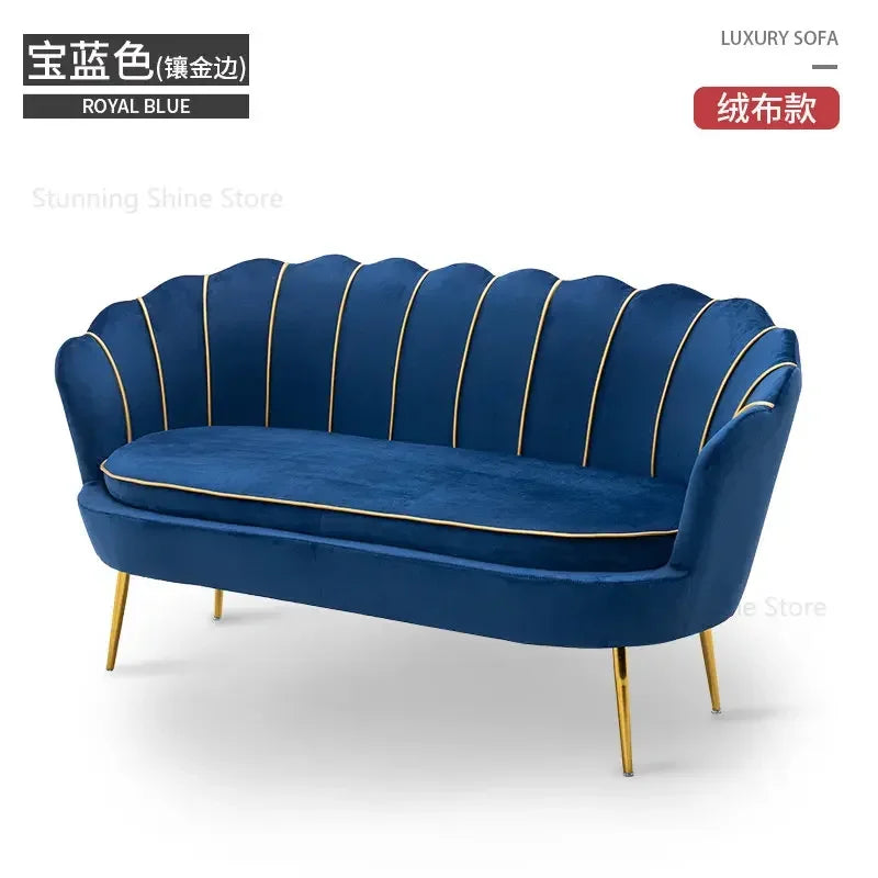 European Leisure Velvet Living Room Sofas Designer Balcony Lazy Single Sofa Double Sofa Bedroom Armchair Living Room Furniture