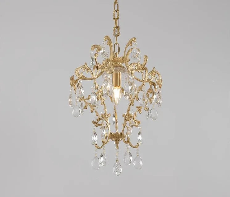 European Crystal Chandelier, Copper Lamp, Bedroom Cloakroom, Entrance Hallway Small Chandelier, Retro Balcony If American Lamp