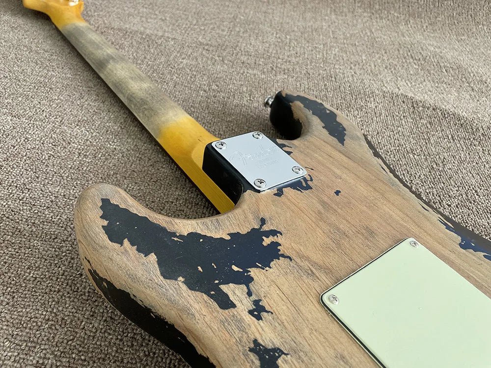 Relic Electric Guitar, Blue Burst, Tremolo Bridge,Rosewood Fingerboard, Customized, High Quality, In Stock, Fast Shipping