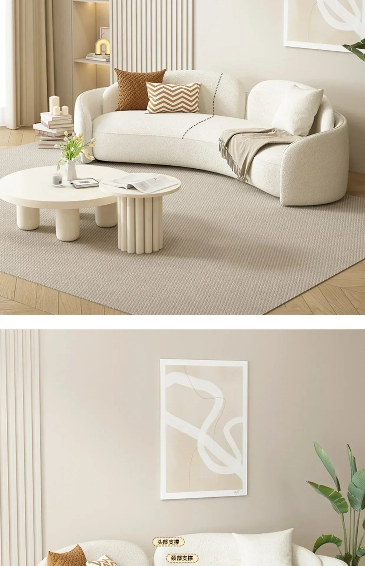 Lovely 1/2 Moon Living Room Sofas. Nordic Style Minimalist Lounge Lazy Modern Puffs Sofa Muebles.