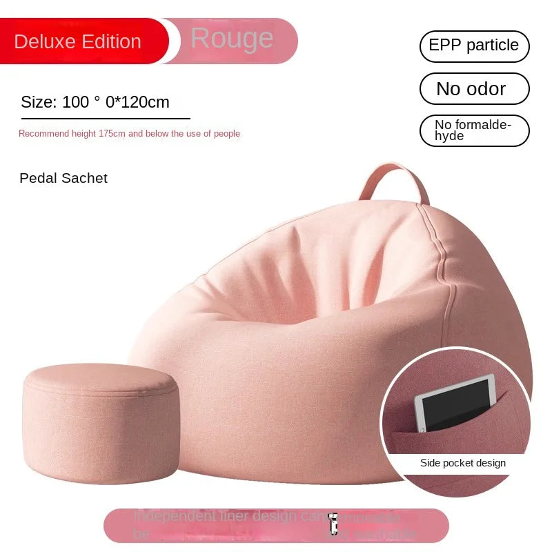 Lazy Sofa Bean Bag Sleepable Small Bedroom Living Room Balcony Tatami Backrest Cushion Single Sofa Chair Living Room Sofas 2024