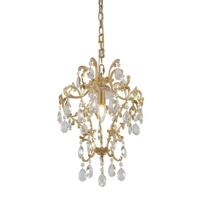 European Crystal Chandelier, Copper Lamp, Bedroom Cloakroom, Entrance Hallway Small Chandelier, Retro Balcony If American Lamp