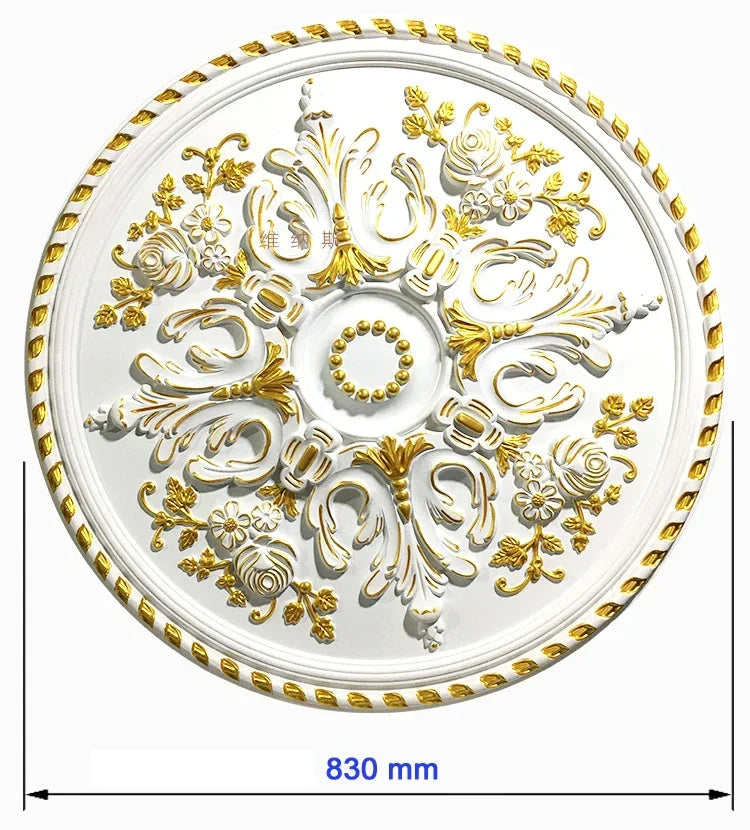 Chandelier Ceiling Plate Decor Rosette D800mm PU Decorative Ceiling Rose Pendent Lamp Base Panel Wall Moulding Medallion