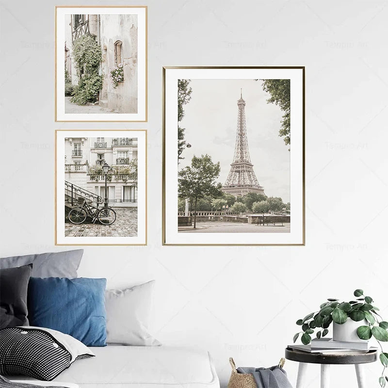 France Paris City Travel Landscape Posters and Prints Canvas Printing Wall Art Picture for Living Room Home Decor
