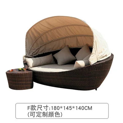 Semi-Circular Rattan Sofas, Bird's Nest Circular Beds.Rattan Woven Lounge Chairs