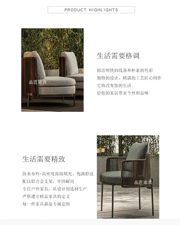 Outdoor rattan sofa waterproof sunscreen courtyard terrace garden furniture