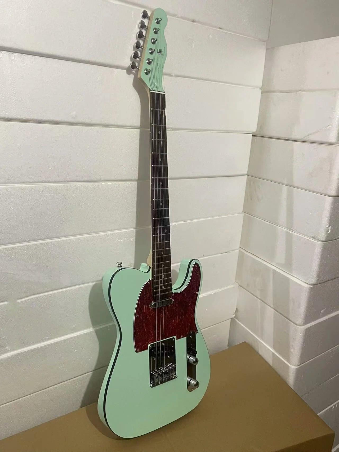 New Arrival!! Surf Green Ultra Tele Electric Guitar, Solid Mahogany Body , Red Tortoise shell Pick Guard,Cheaper Price