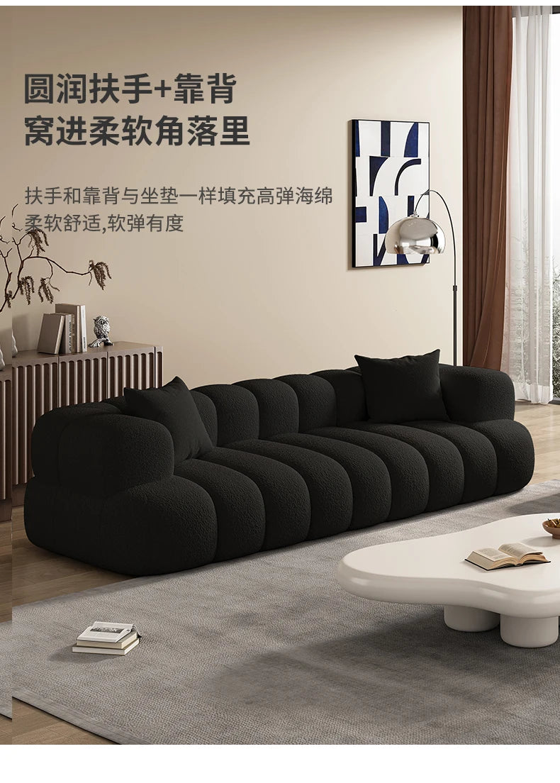 Black, Modern Living Room Sofa -Minimalist Lazy Luxury Living Sectional With European Appeal