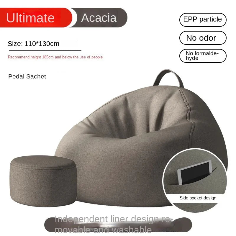 Lazy Sofa Bean Bag Sleepable Small Bedroom Living Room Balcony Tatami Backrest Cushion Single Sofa Chair Living Room Sofas 2024