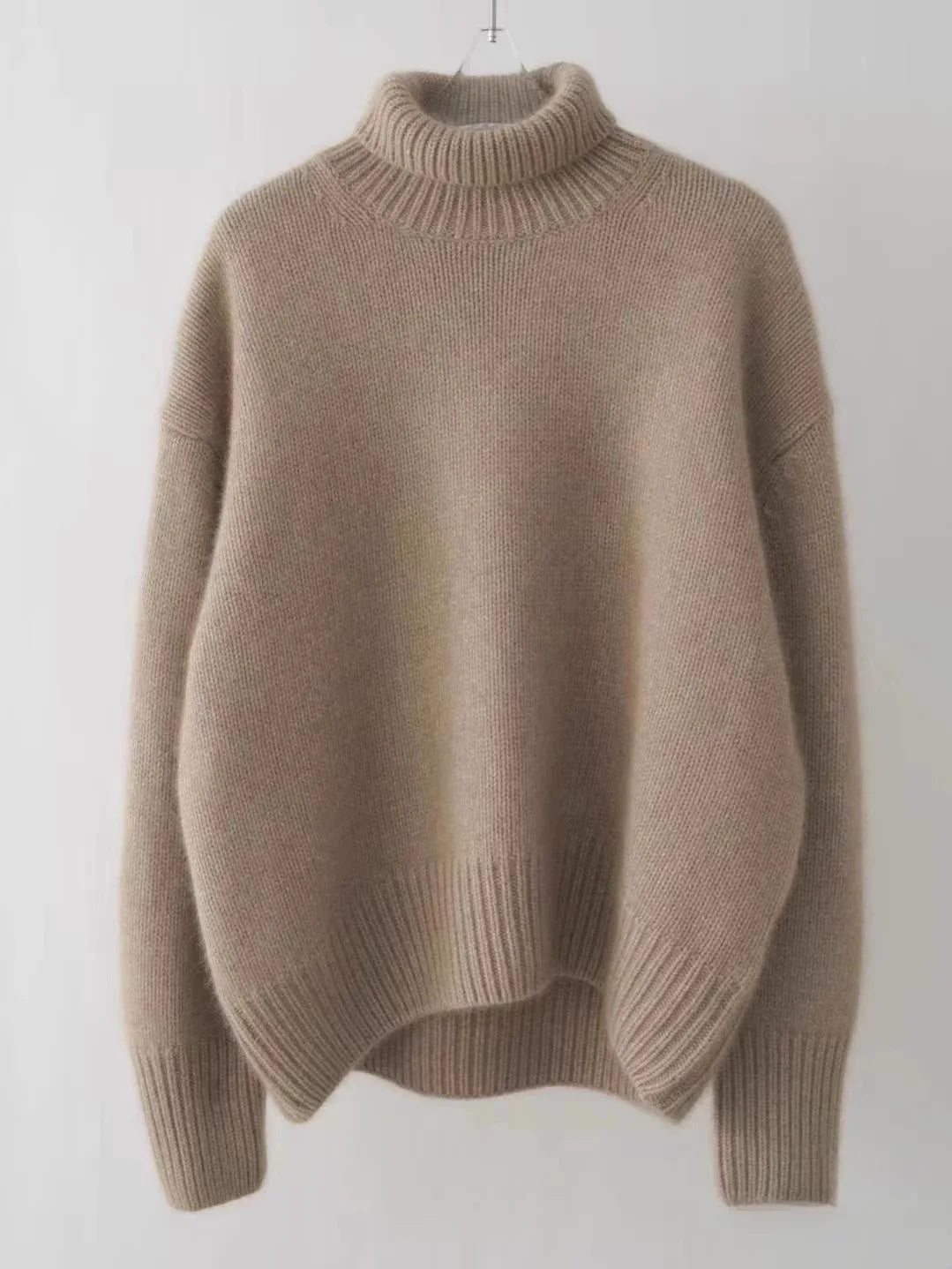 2025 Autumn and Winter New Thick Cashmere Sweater Women High Neck Pullover Sweater Warm Loose Knitted Base Sweater Jacket Tops