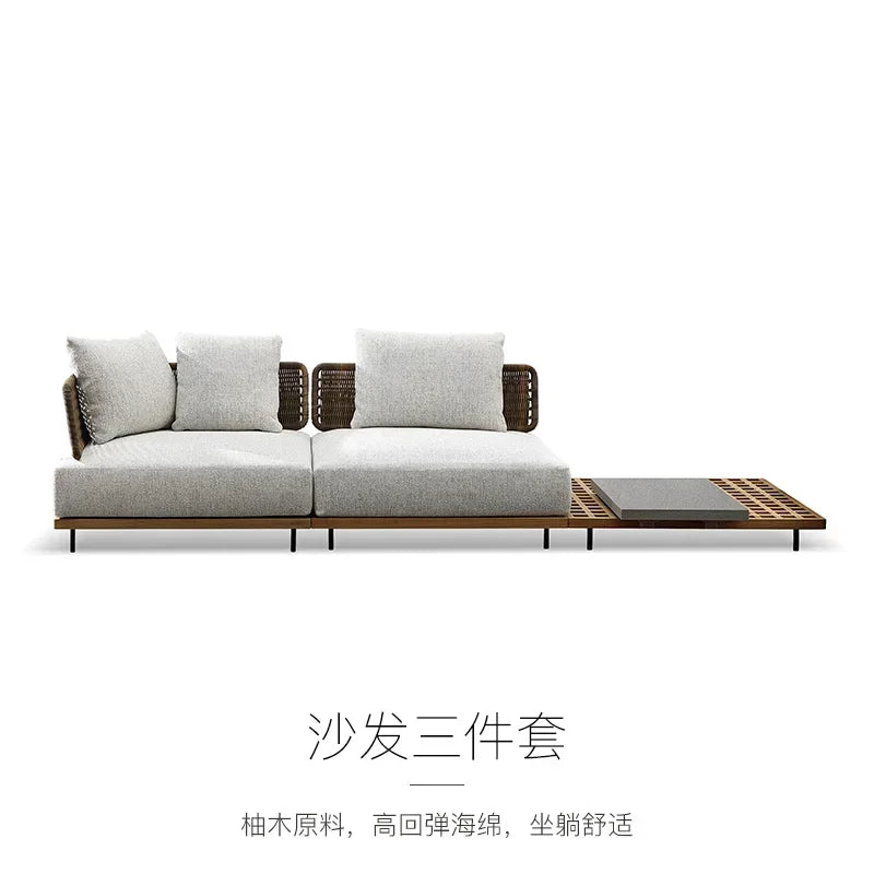 Outdoor Living 2 Person Sofa Complete Garden Lounge Room Sofas Street Luxury Furniture 1-person Modern Bed Balcony Sets Patio