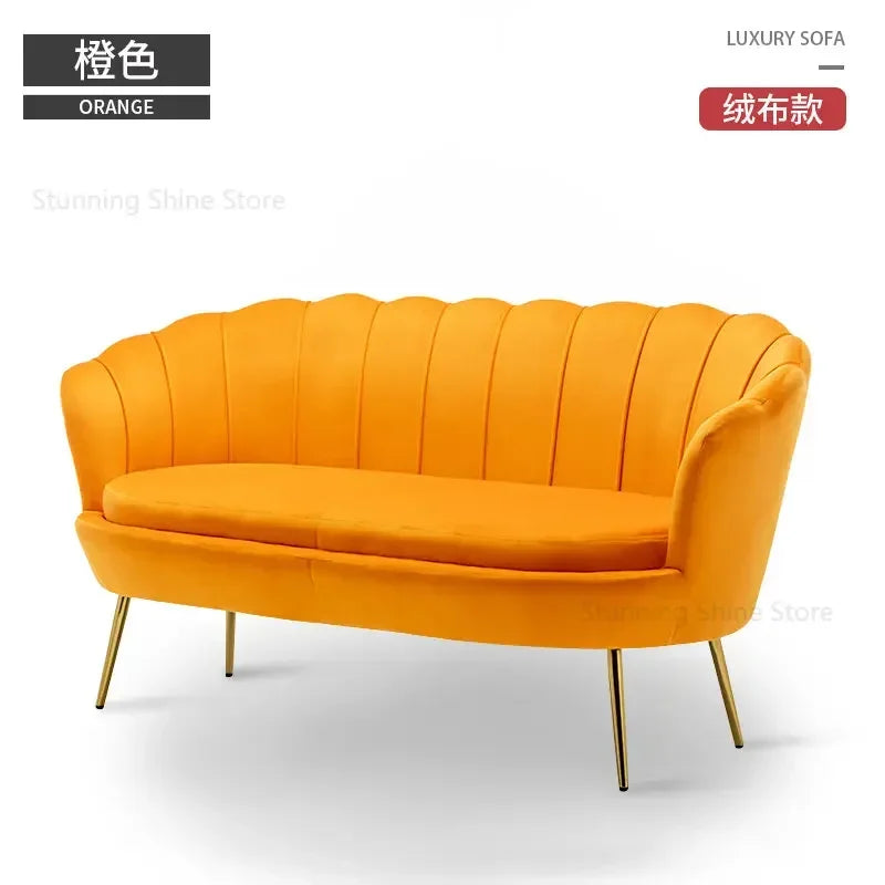 European Leisure Velvet Living Room Sofas Designer Balcony Lazy Single Sofa Double Sofa Bedroom Armchair Living Room Furniture