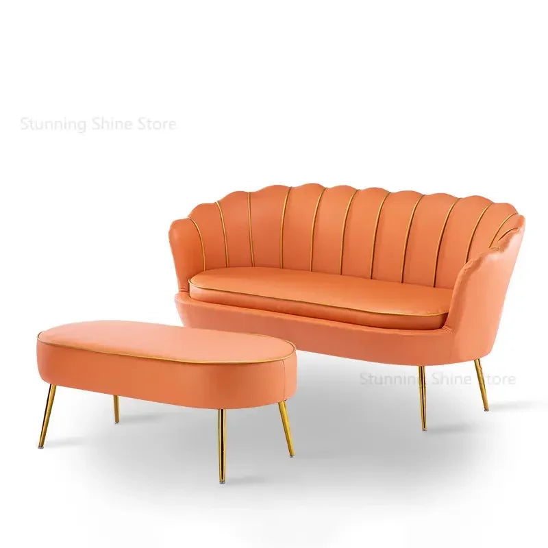 European Leisure Velvet Living Room Sofas Designer Balcony Lazy Single Sofa Double Sofa Bedroom Armchair Living Room Furniture