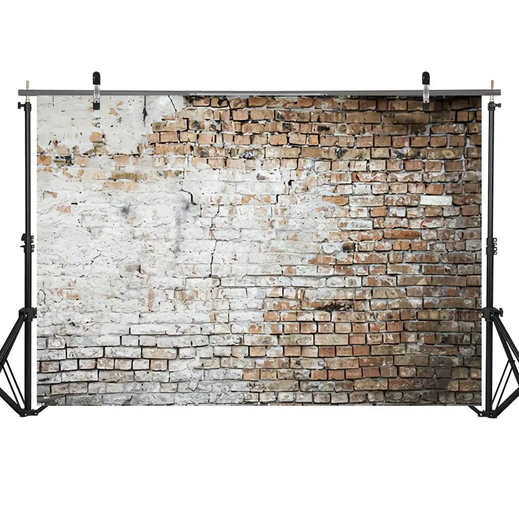 Brick Wall Party Photoshoot Backdrop Hydrated Lime White Cement Plaster Background Banner Photo Booth Studio Props