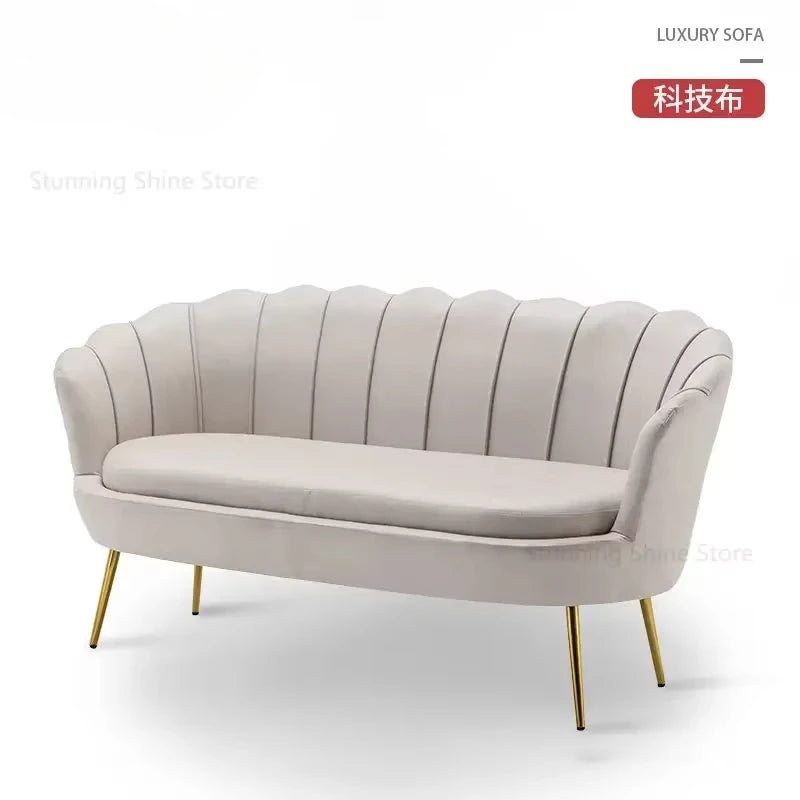 European Leisure Velvet Living Room Sofas Designer Balcony Lazy Single Sofa Double Sofa Bedroom Armchair Living Room Furniture