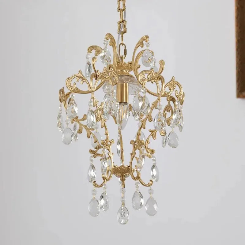 European Crystal Chandelier, Copper Lamp, Bedroom Cloakroom, Entrance Hallway Small Chandelier, Retro Balcony If American Lamp