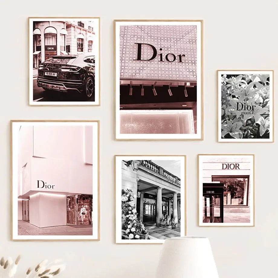 Fashion Luxury Paris Street Building, Car Wall Art Canvas, Painting Nordic Posters