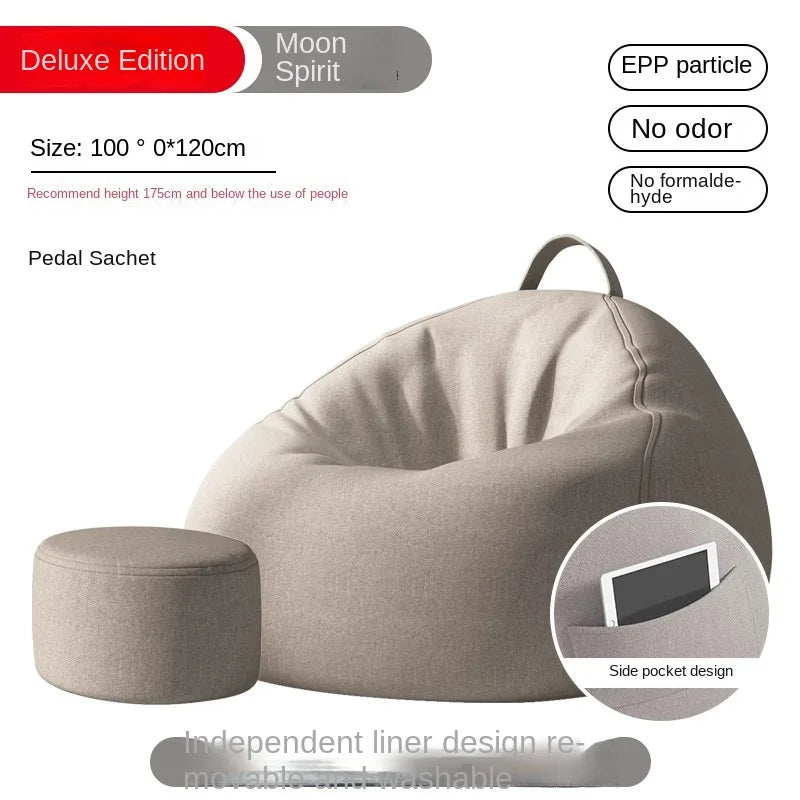 Lazy Sofa Bean Bag Sleepable Small Bedroom Living Room Balcony Tatami Backrest Cushion Single Sofa Chair Living Room Sofas 2024