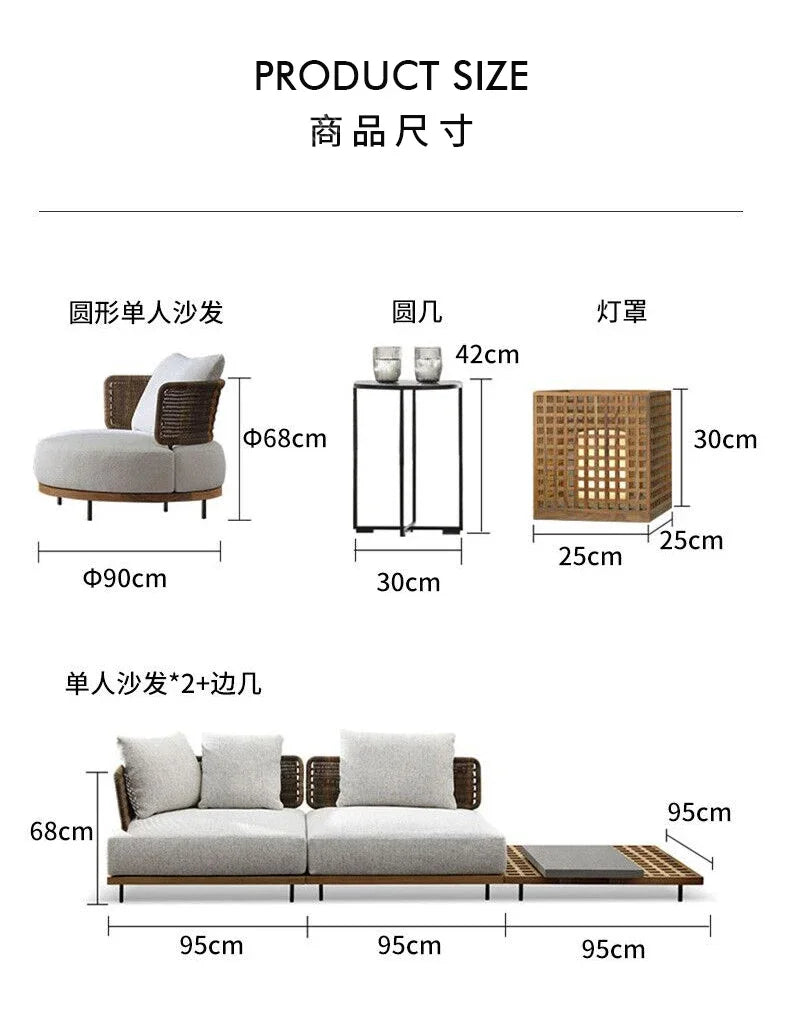 Outdoor Living 2 Person Sofa Complete Garden Lounge Room Sofas Street Luxury Furniture 1-person Modern Bed Balcony Sets Patio