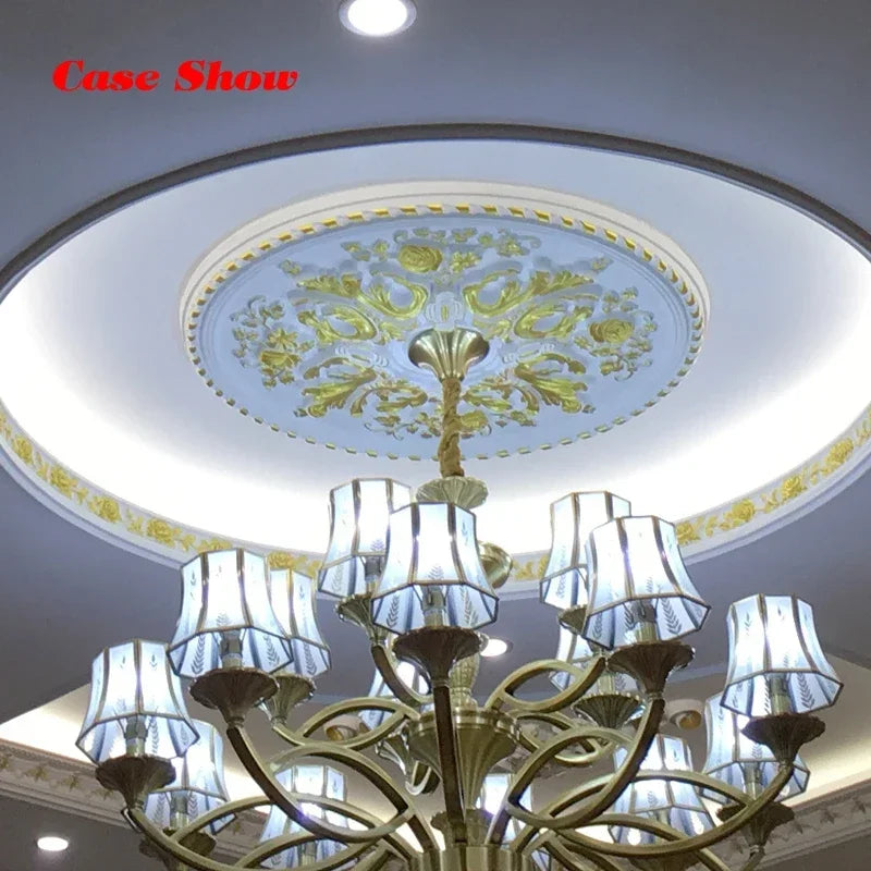 Chandelier Ceiling Plate Decor Rosette D800mm PU Decorative Ceiling Rose Pendent Lamp Base Panel Wall Moulding Medallion