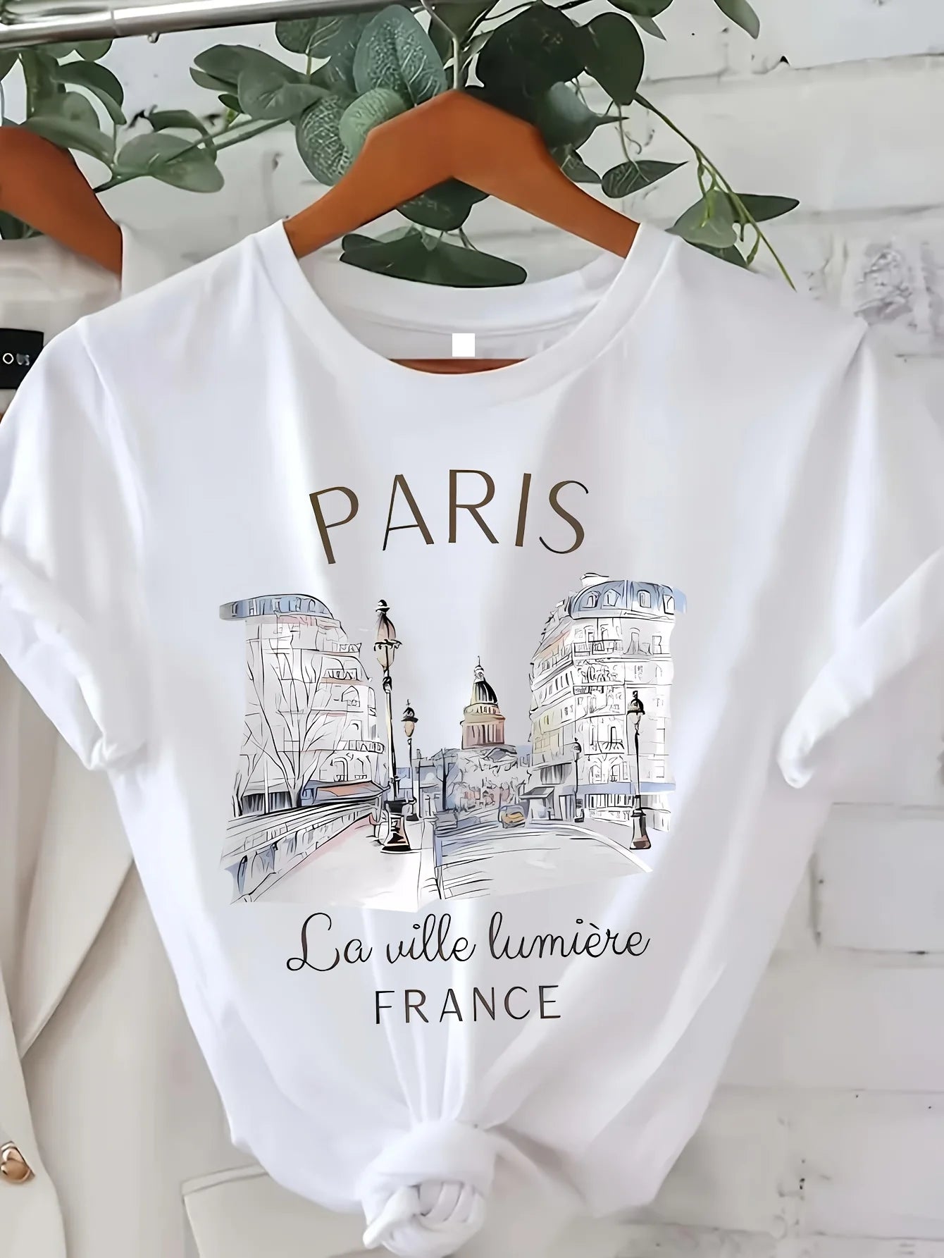 Paris Print Tee - and Breathable Short Sleeves Classic Crew Neck Casual for Everyday Wear