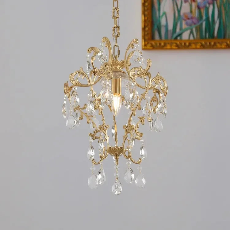 European Crystal Chandelier, Copper Lamp, Bedroom Cloakroom, Entrance Hallway Small Chandelier, Retro Balcony If American Lamp
