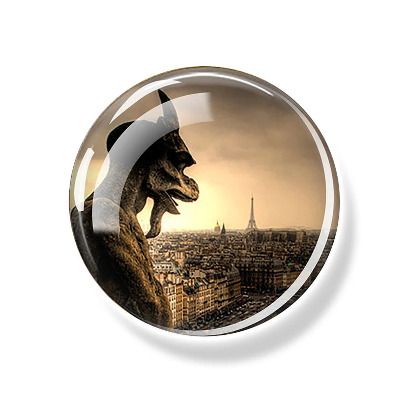France Paris Buildings Fridge Magnet Eiffel Tower Triumphal Arch Travel Souvenirs Glass Refrigerator Magnets Stickers Home Decor
