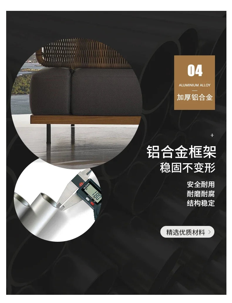 Outdoor Living 2 Person Sofa Complete Garden Lounge Room Sofas Street Luxury Furniture 1-person Modern Bed Balcony Sets Patio