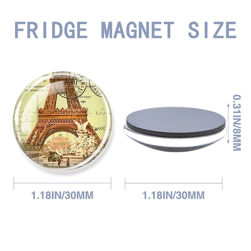 France Paris Buildings Fridge Magnet Eiffel Tower Triumphal Arch Travel Souvenirs Glass Refrigerator Magnets Stickers Home Decor