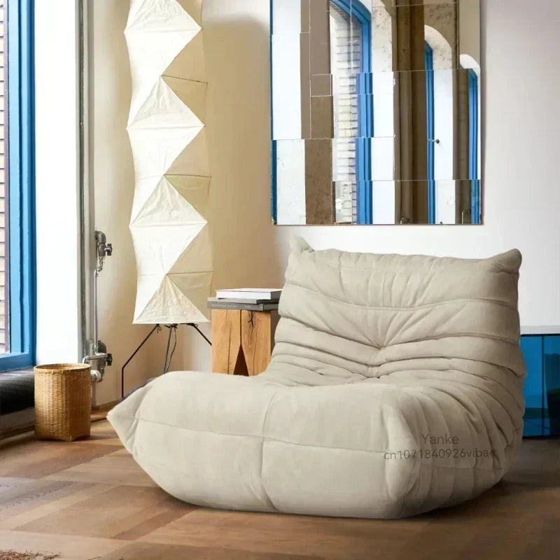 Nordic Cat Scratch Leather Sofa Stylish Lazy Chair Caterpillar Design Lovely Single Person Sofa Chair Living Room Suede