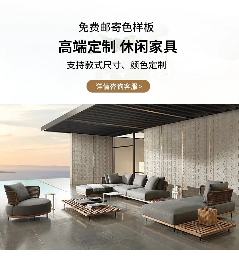 Outdoor Living 2 Person Sofa Complete Garden Lounge Room Sofas Street Luxury Furniture 1-person Modern Bed Balcony Sets Patio