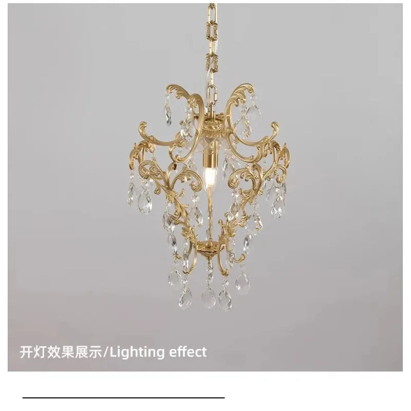 European Crystal Chandelier, Copper Lamp, Bedroom Cloakroom, Entrance Hallway Small Chandelier, Retro Balcony If American Lamp